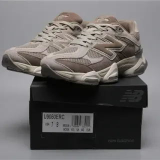 New Balance বাদামী বেইজ লেয়ার্ড মেশ এবং স্যুয়েড আপার চাঙ্কি স্কাল্প্টেড মিডসোল লাইফস্টাইল স্নিকার