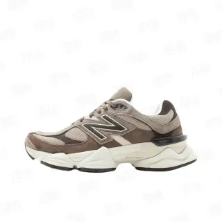 New Balance Brown Beige Midsole Mixed-Material Upper Chunky Sneakers