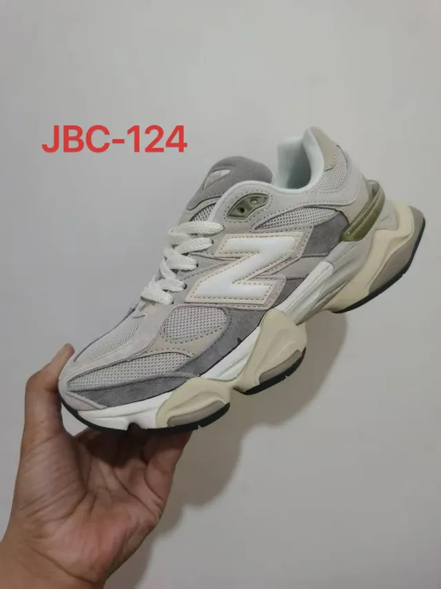 New Balance Gray Beige Layered Mesh And Suede Upper Oversized Stitched 'N' Logo Chunky Sneakers 2