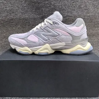 New Balance Gris Rosa Media Suela Escultida Ante y Malla Mixta Zapatillas Gruesas