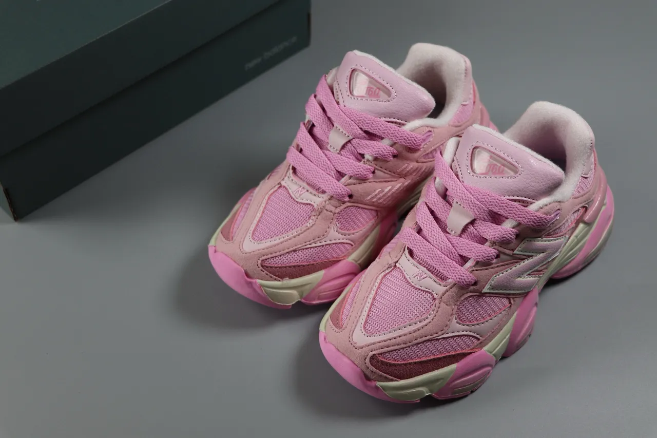 New Balance Rosa Beige Suela media estratificada Malla-Sintético Superior Zapatillas gruesas 4