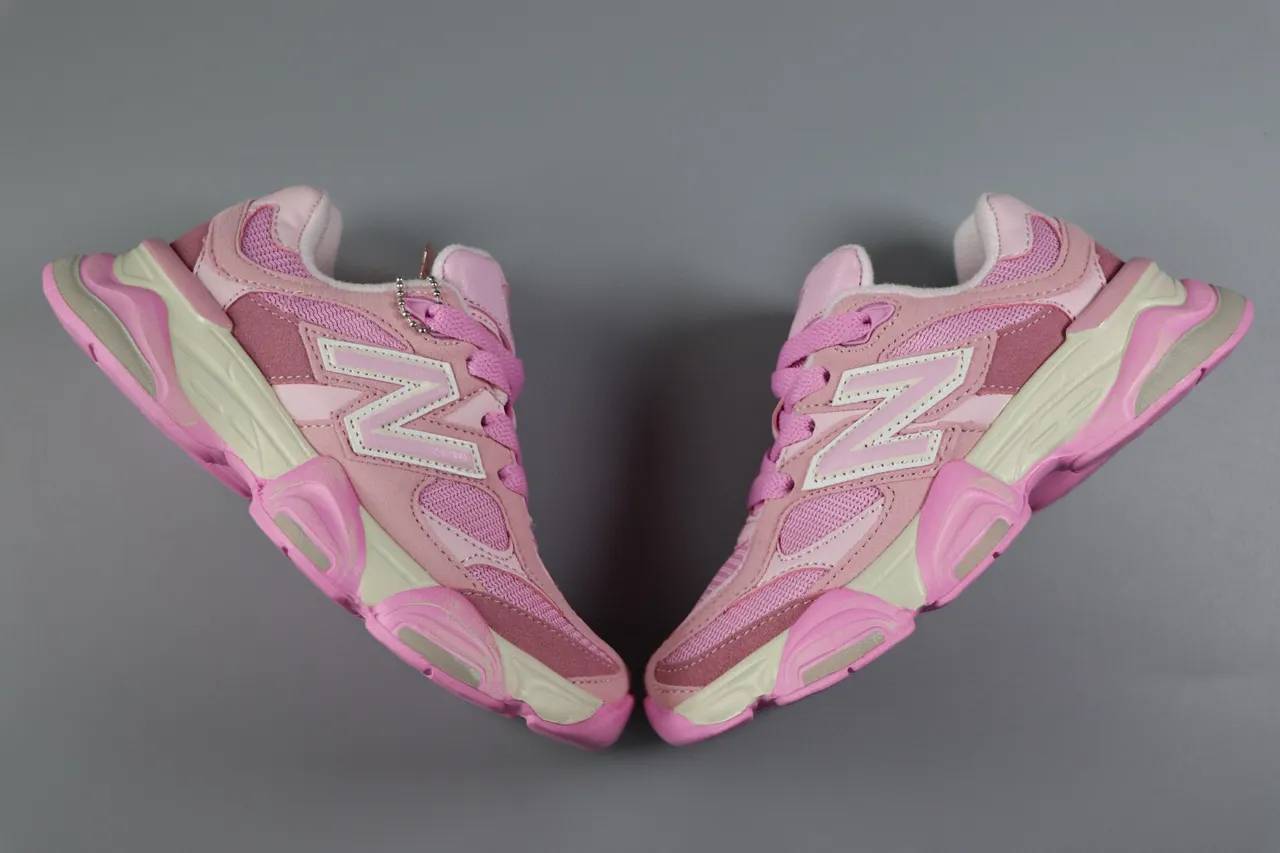 New Balance Rosa Beige Suela media estratificada Malla-Sintético Superior Zapatillas gruesas 5