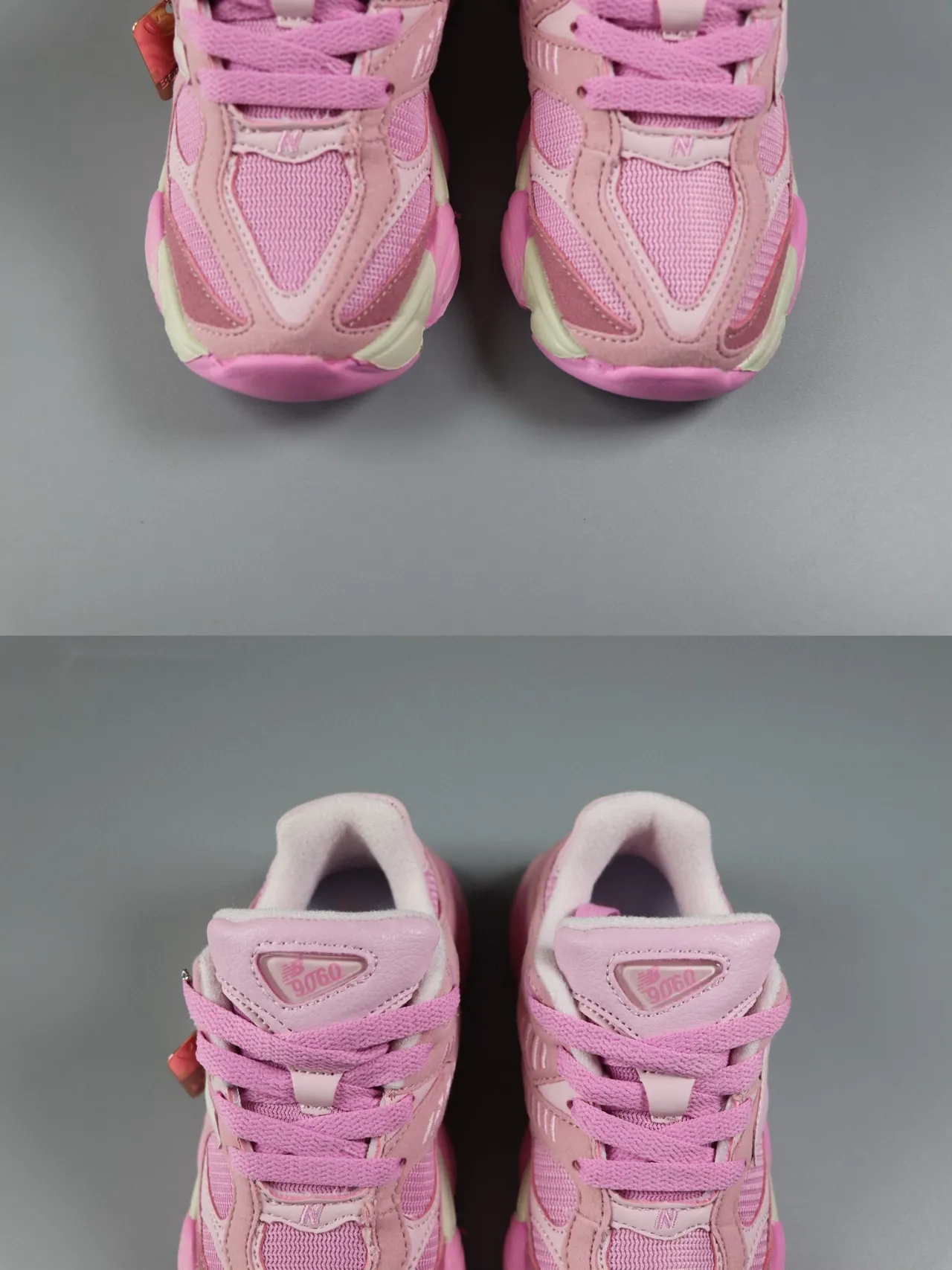New Balance Rosa Beige Suela media estratificada Malla-Sintético Superior Zapatillas gruesas 6