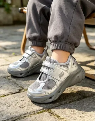 New Balance Argent Noir Fermeture Sangle Velcro Supérieure Maille Métallique Sneakers Lifestyle 9
