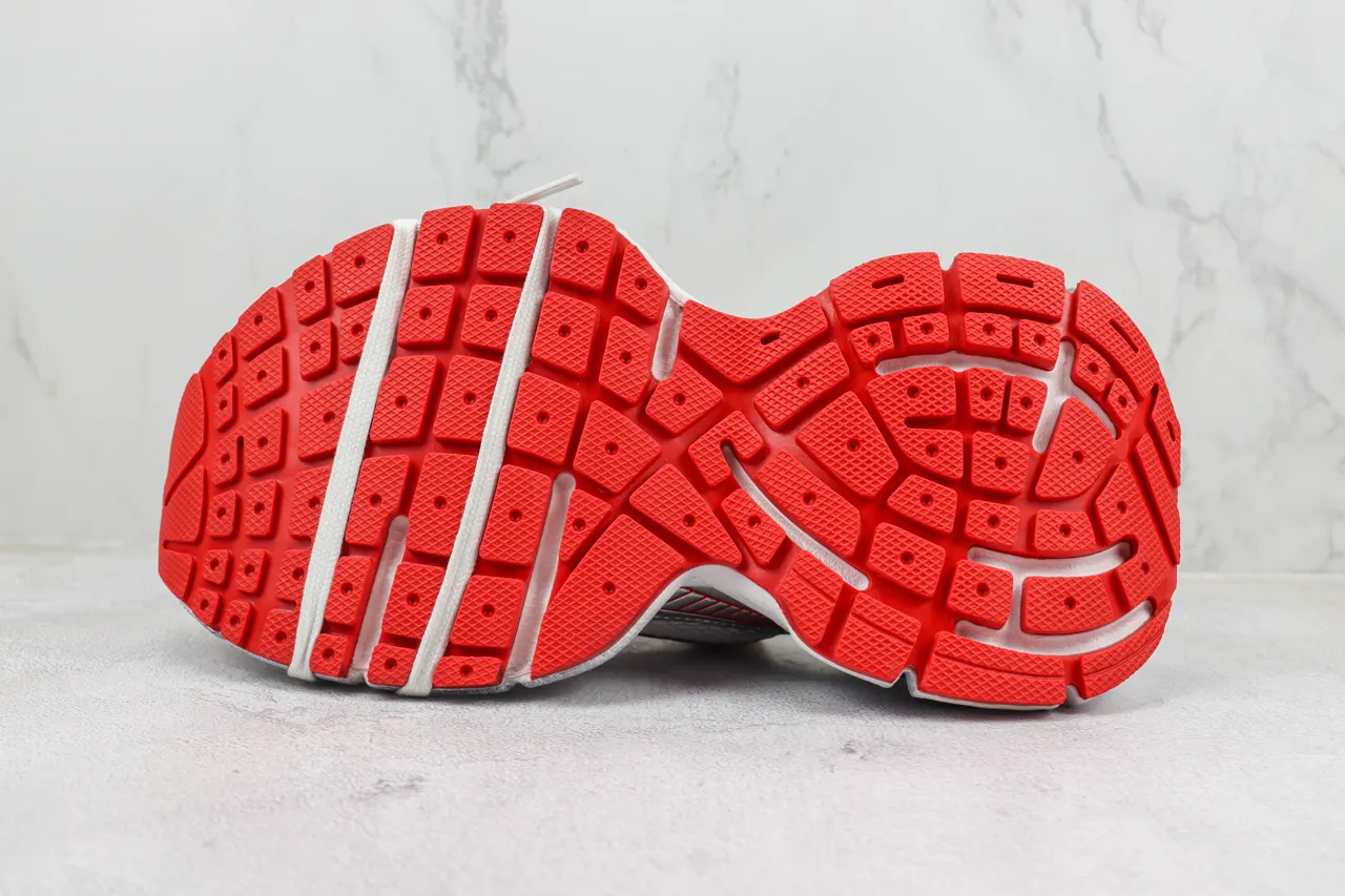 New Balance Silver Red Midsole Mesh And Synthetic Overlay Chunky Sneakers 8