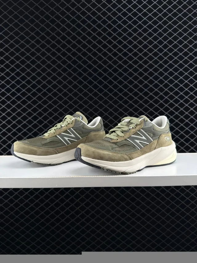 New Balance U990 Verde Oliva Ante Malla Zapatillas Chunky 4