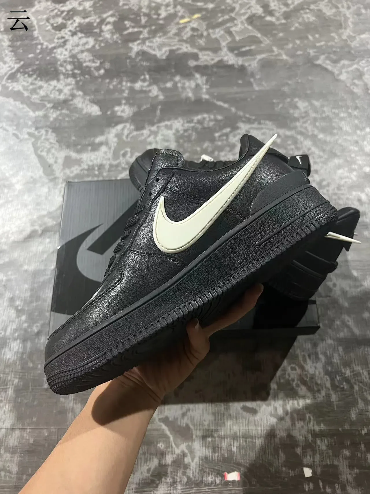 Nike Air Force 1 Black and Off-White Lifestyle Sneakers 5