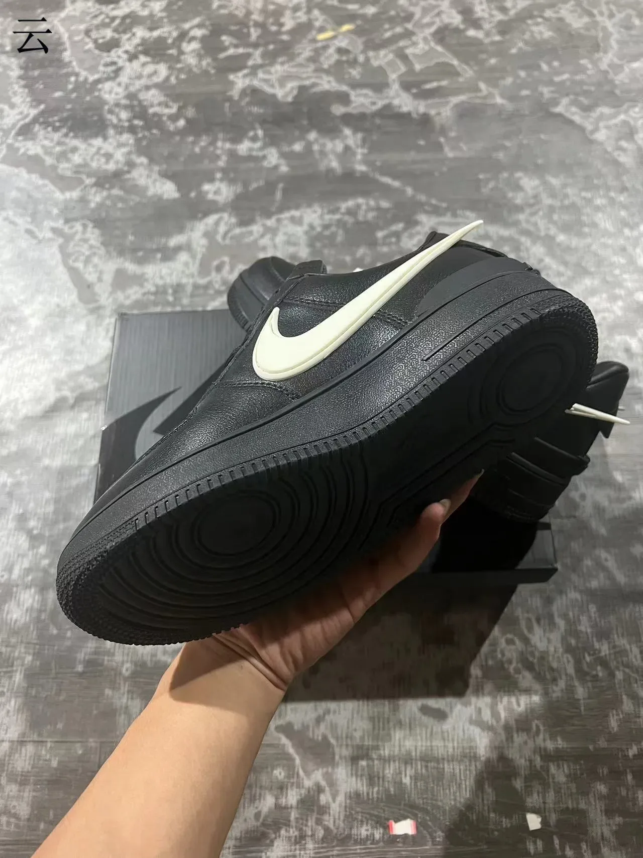 Nike Air Force 1 Black and Off-White Lifestyle Sneakers 6