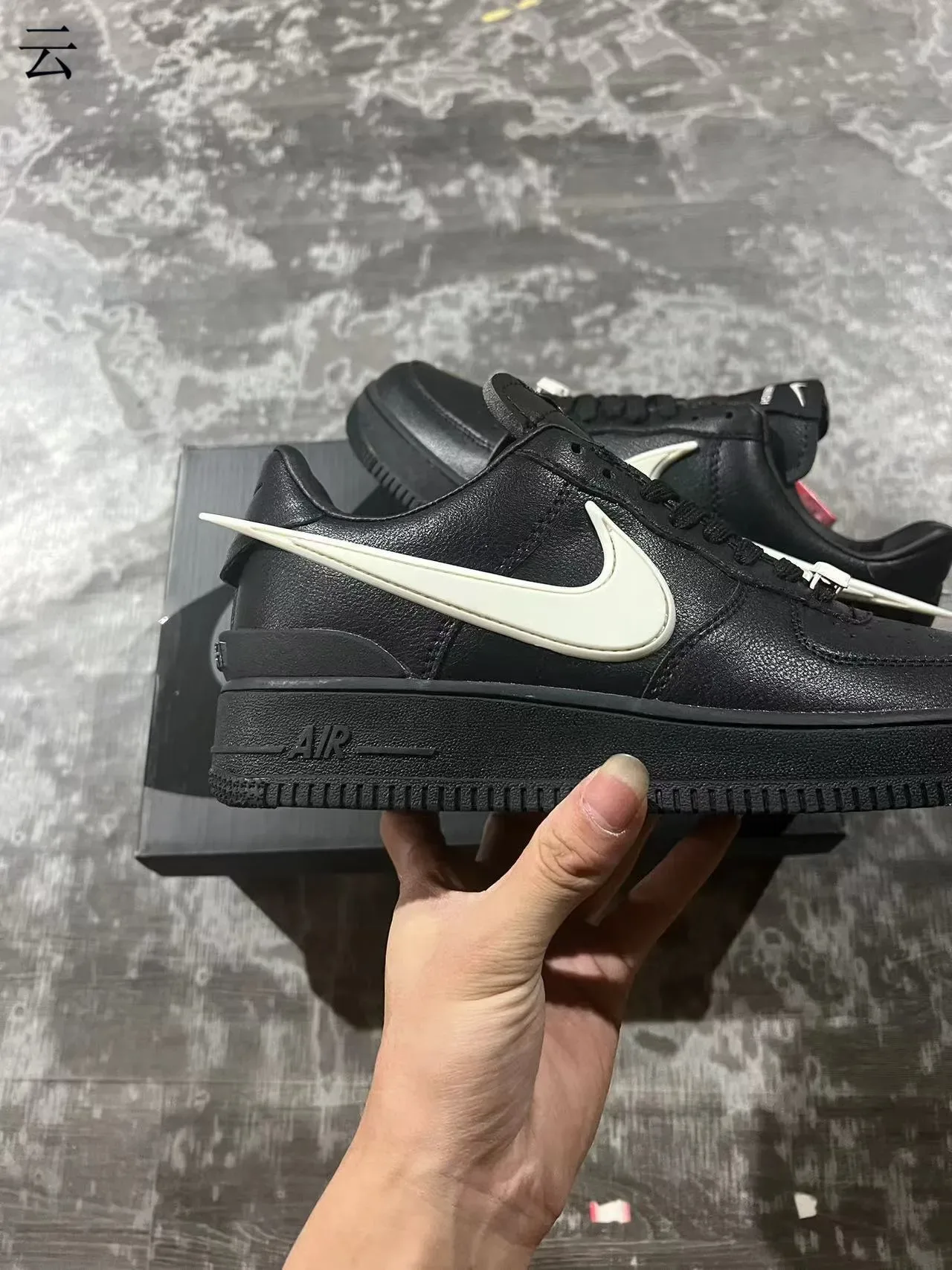 Nike Air Force 1 Black and Off-White Lifestyle Sneakers 7