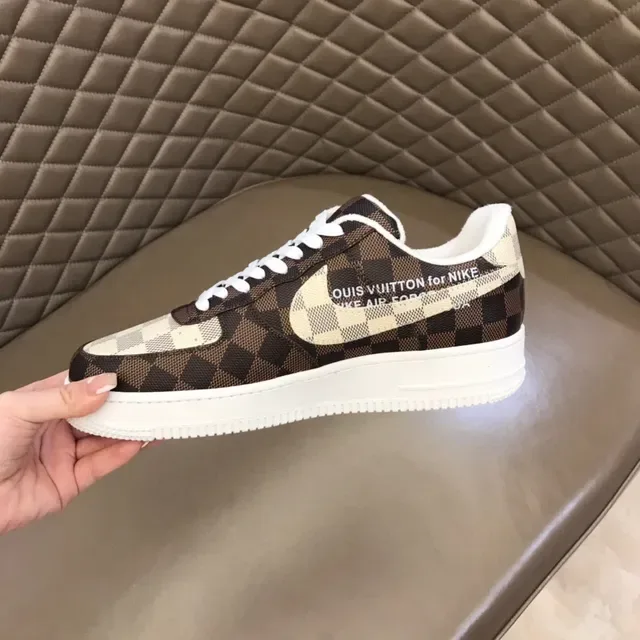 Nike Air Force 1 Marron Beige Damier Baskets Lifestyle 3