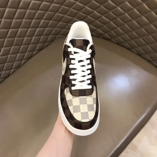 Nike Air Force 1 Marron Beige Damier Baskets Lifestyle 4