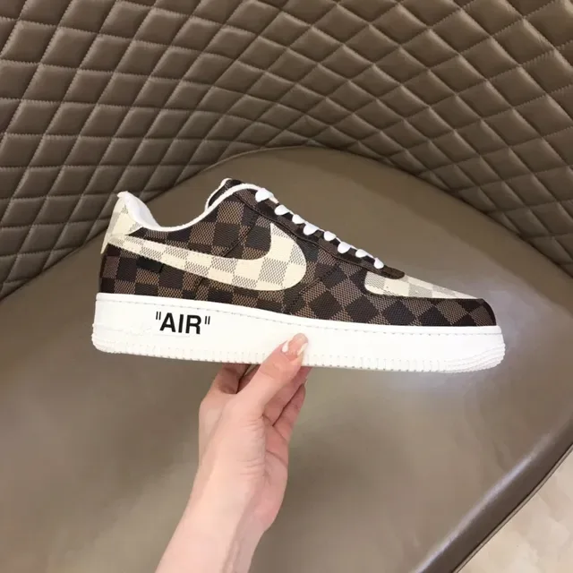 Nike Air Force 1 Marron Beige Damier Baskets Lifestyle 5