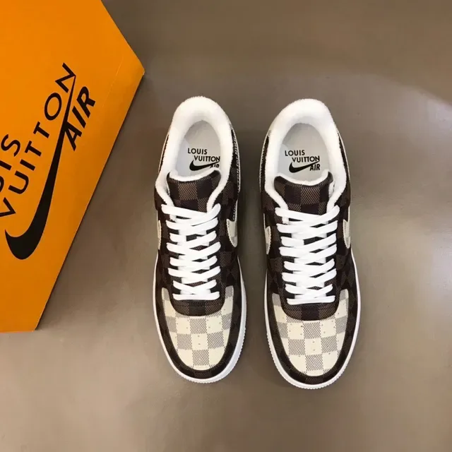 Nike Air Force 1 Marron Beige Damier Baskets Lifestyle 9