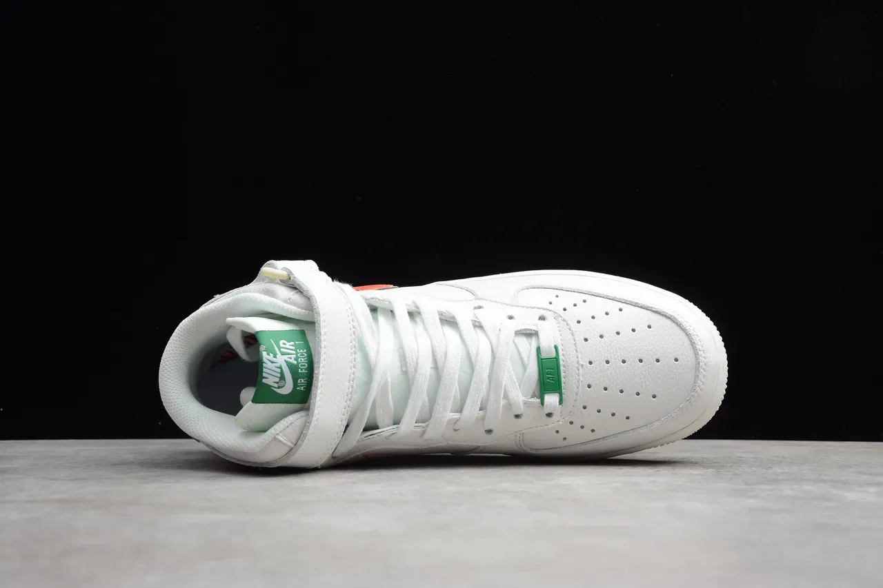 Nike Air Force 1 High Strap White Orange Green Lifestyle Sneakers 2