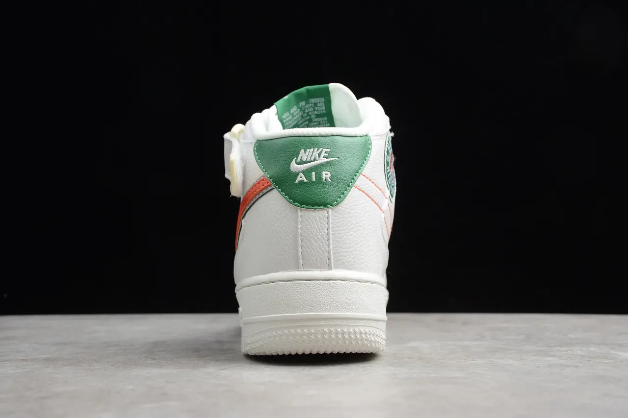 Nike Air Force 1 High Strap White Orange Green Lifestyle Sneakers 12