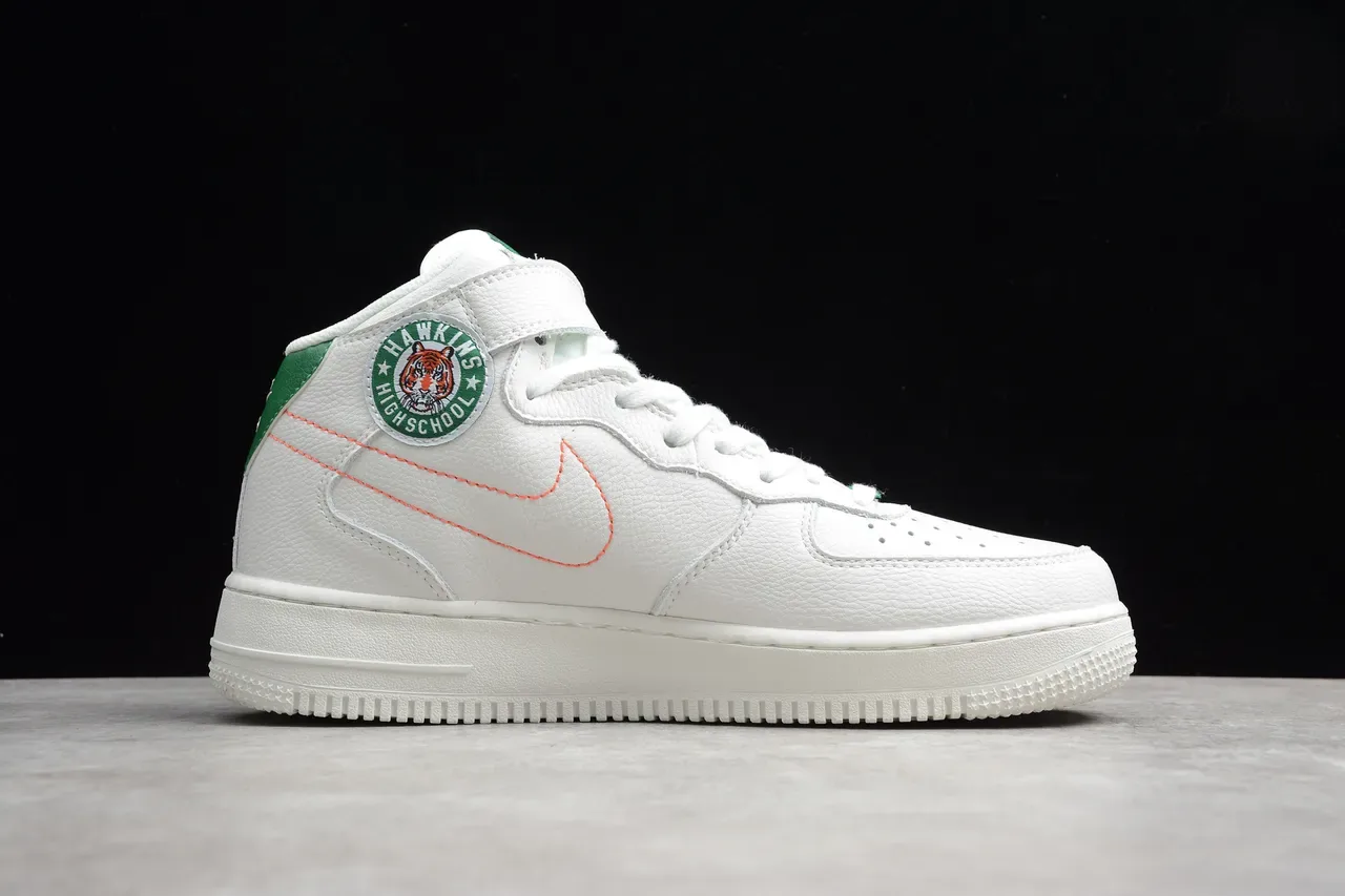 Nike Air Force 1 High Strap White Orange Green Lifestyle Sneakers 14