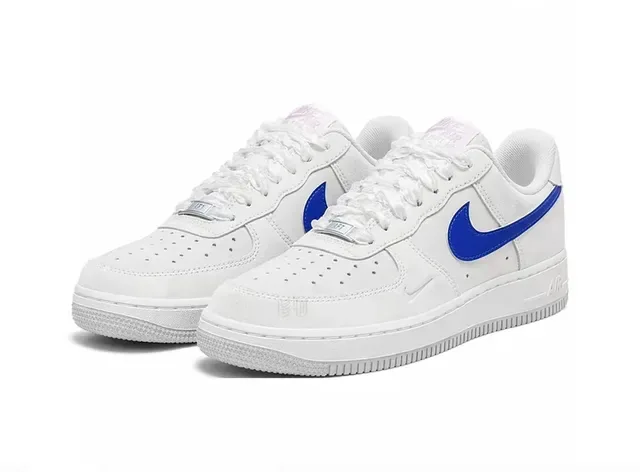 Nike Air Force 1 Branco e Azul Real Tênis Lifestyle 3