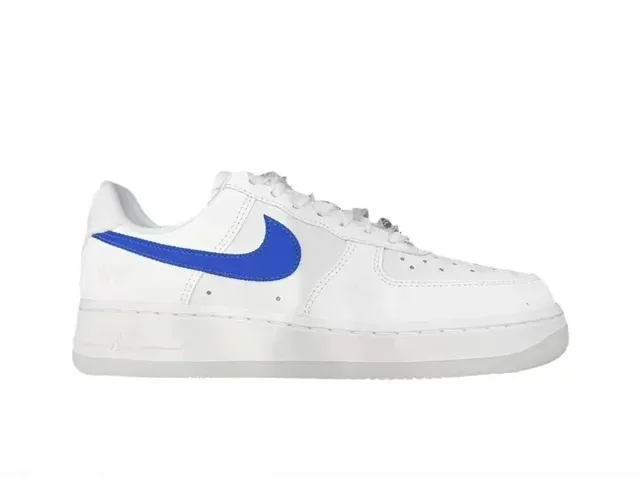 Nike Air Force 1 Branco e Azul Real Tênis Lifestyle 5