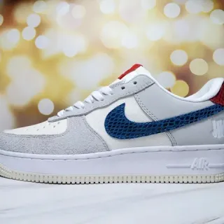 Nike Air Force 1 أبيض رمادي أزرق أحمر أحذية أسلوب حياة