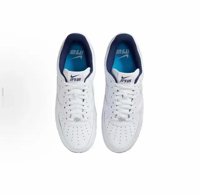 Nike Air Force 1 White Navy Lifestyle Sneakers 5
