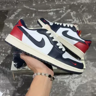 Nike Air Jordan 1 Low أزرق بحري أحمر أبيض حذاء أسلوب الحياة