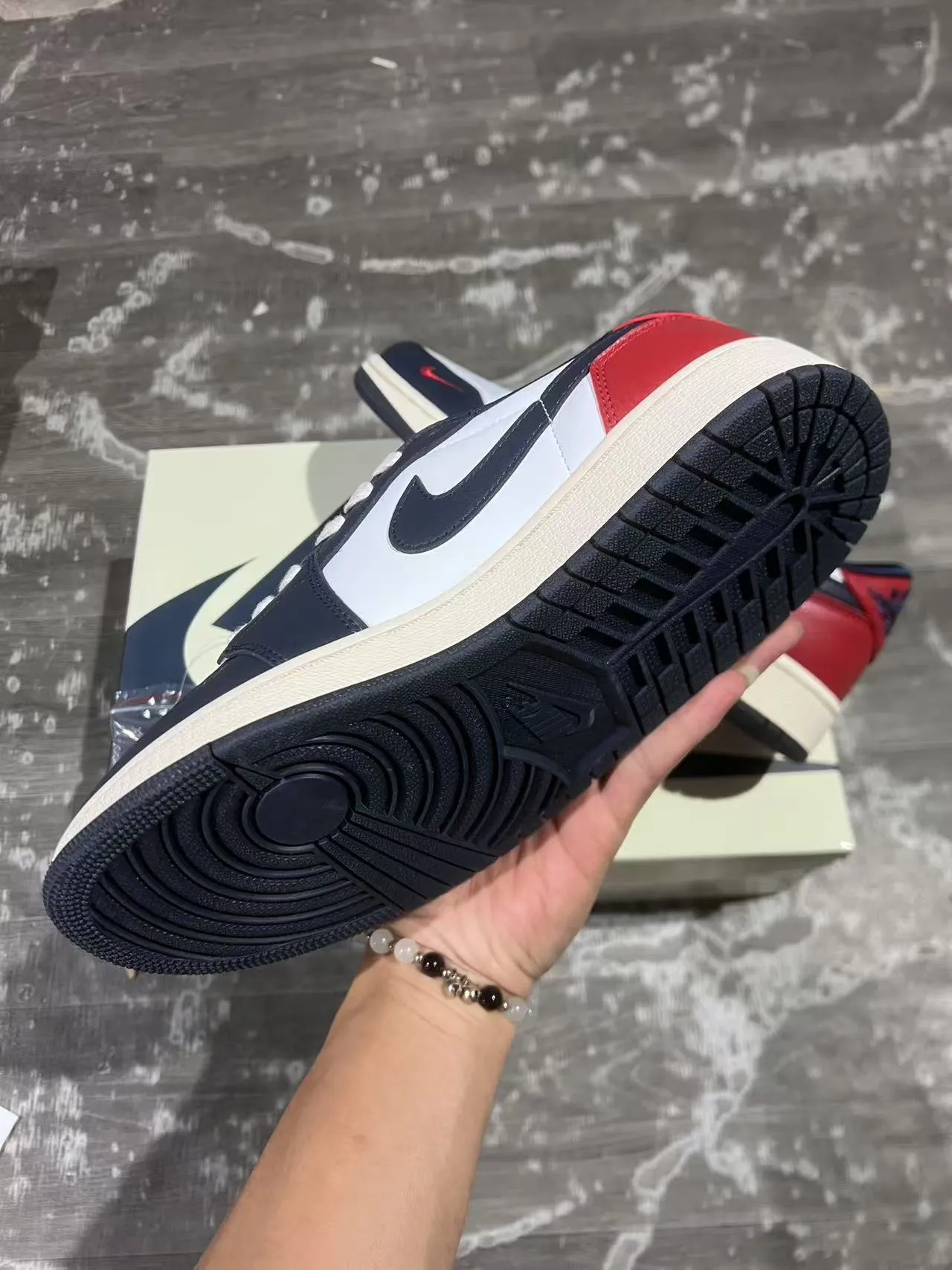 Nike Air Jordan 1 Low Navy Red White Lifestyle Sneakers 6