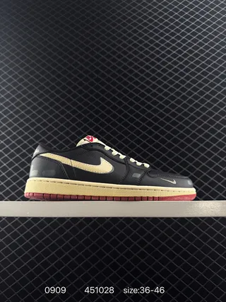 Nike Air Jordan 1 Low OG Black Cream Red Chaussures de Basketball 2