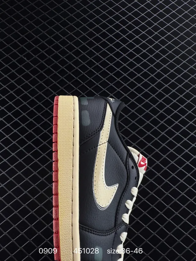 Nike Air Jordan 1 Low OG Black Cream Red Chaussures de Basketball 5