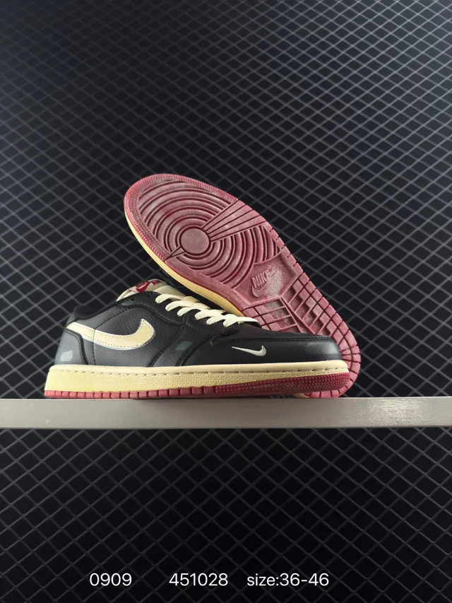 Nike Air Jordan 1 Low OG Black Cream Red Chaussures de Basketball 6