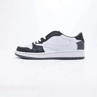 Nike Air Jordan 1 Low أبيض أسود أسلوب الحياة سنيكرز