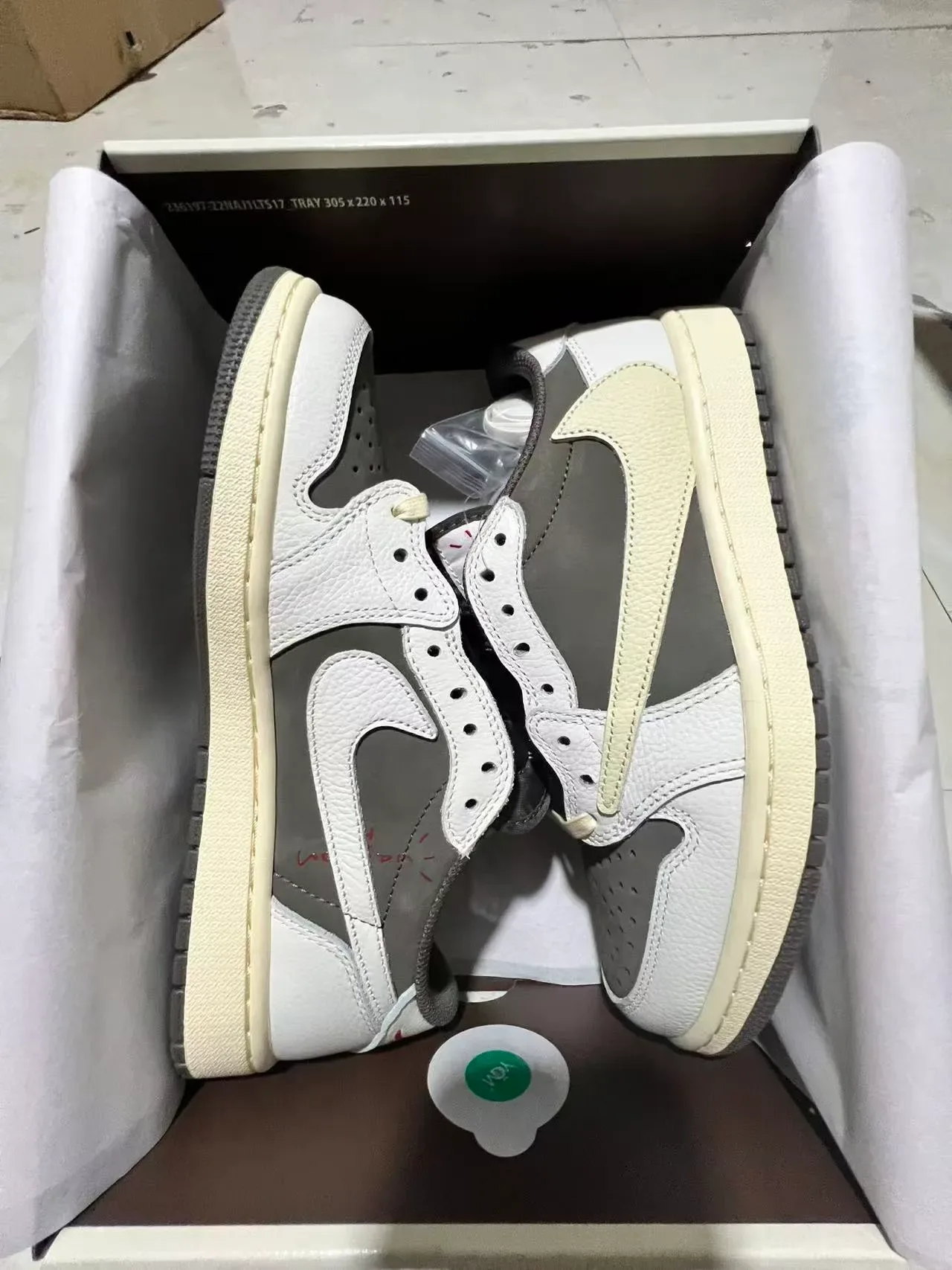 Nike Air Jordan 1 White Gray Low-Top Layered Leather And Suede Lifestyle Sneakers 10