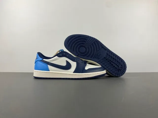Nike Air Jordan 1 White Navy Blue Lifestyle Sneakers 12