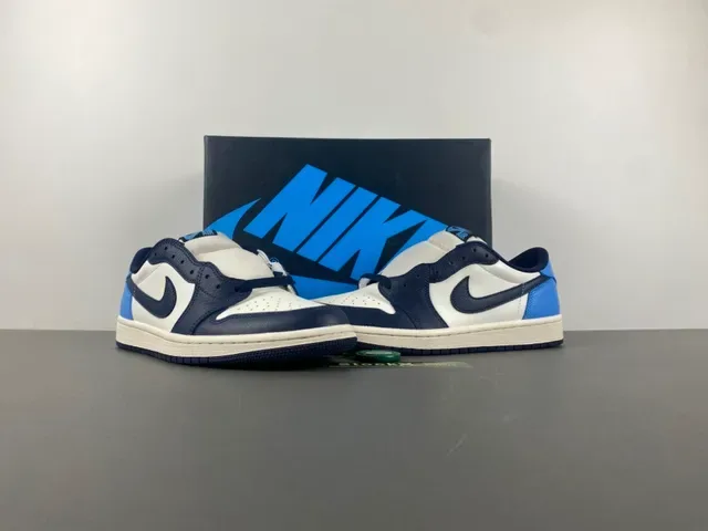 Nike Air Jordan 1 White Navy Blue Lifestyle Sneakers 13