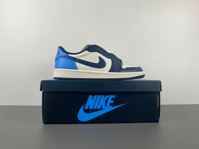 Nike Air Jordan 1 White Navy Blue Lifestyle Sneakers 15