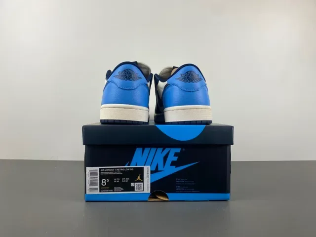 Nike Air Jordan 1 White Navy Blue Lifestyle Sneakers 17