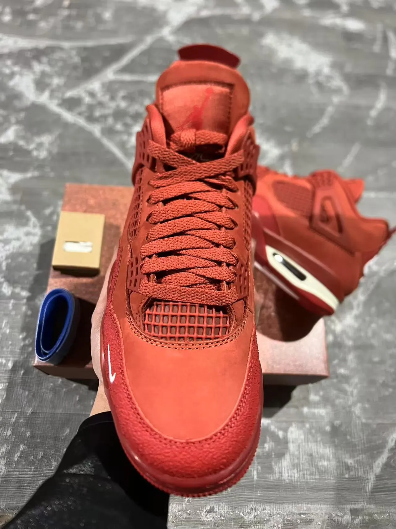 Nike Air Jordan 4 लाल सूड मेश बास्केटबॉल जूते 3