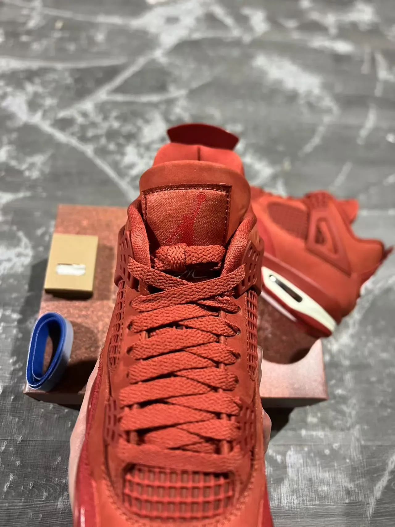 Nike Air Jordan 4 लाल सूड मेश बास्केटबॉल जूते 4