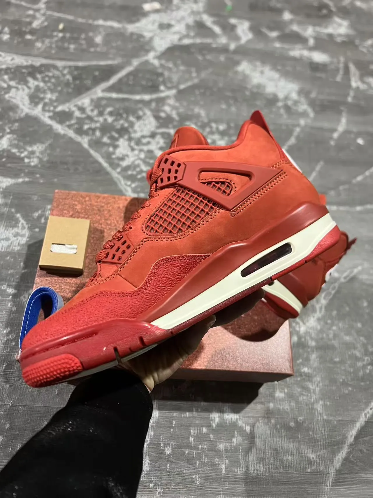 Nike Air Jordan 4 लाल सूड मेश बास्केटबॉल जूते 5