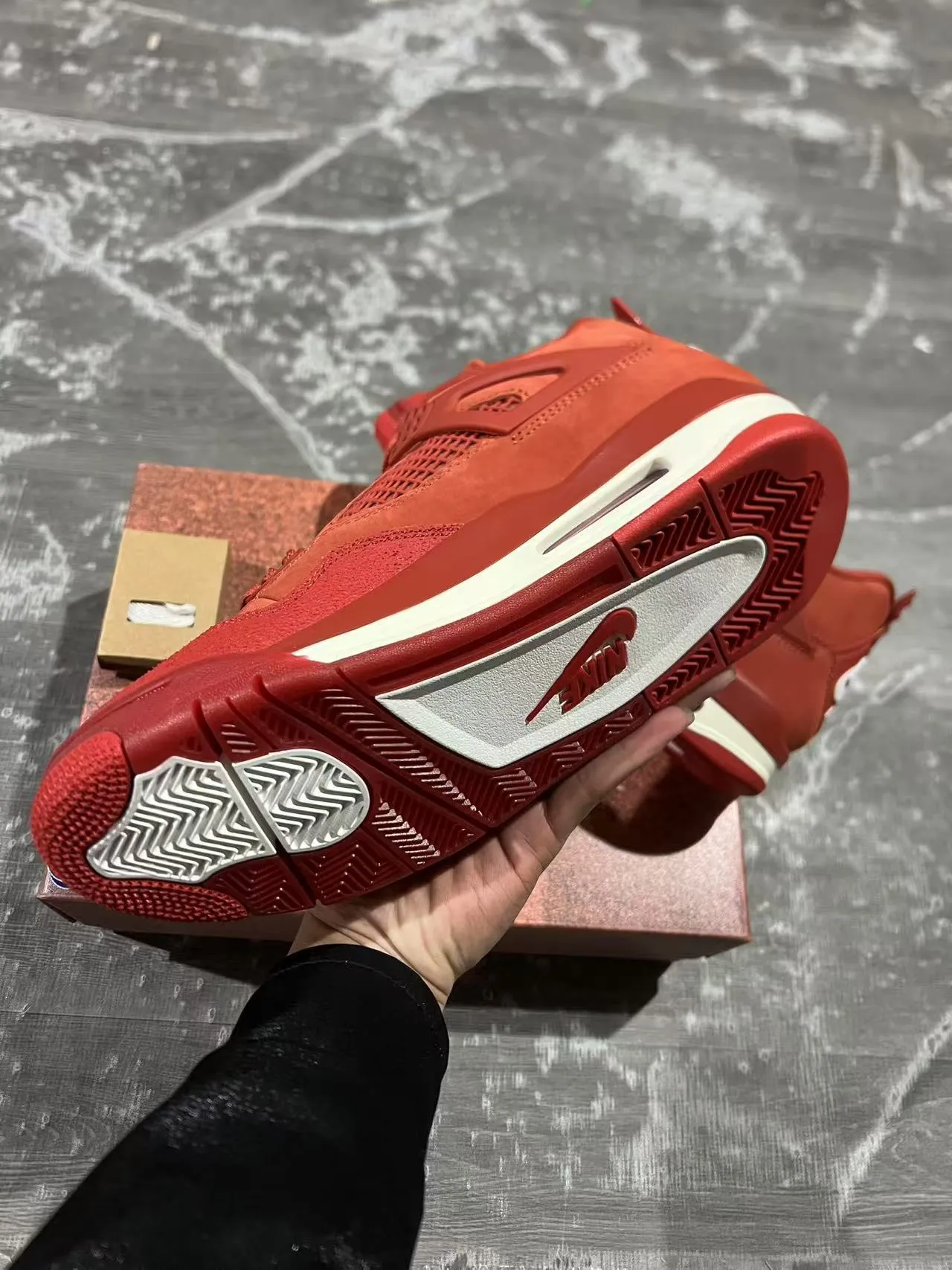 Nike Air Jordan 4 लाल सूड मेश बास्केटबॉल जूते 6