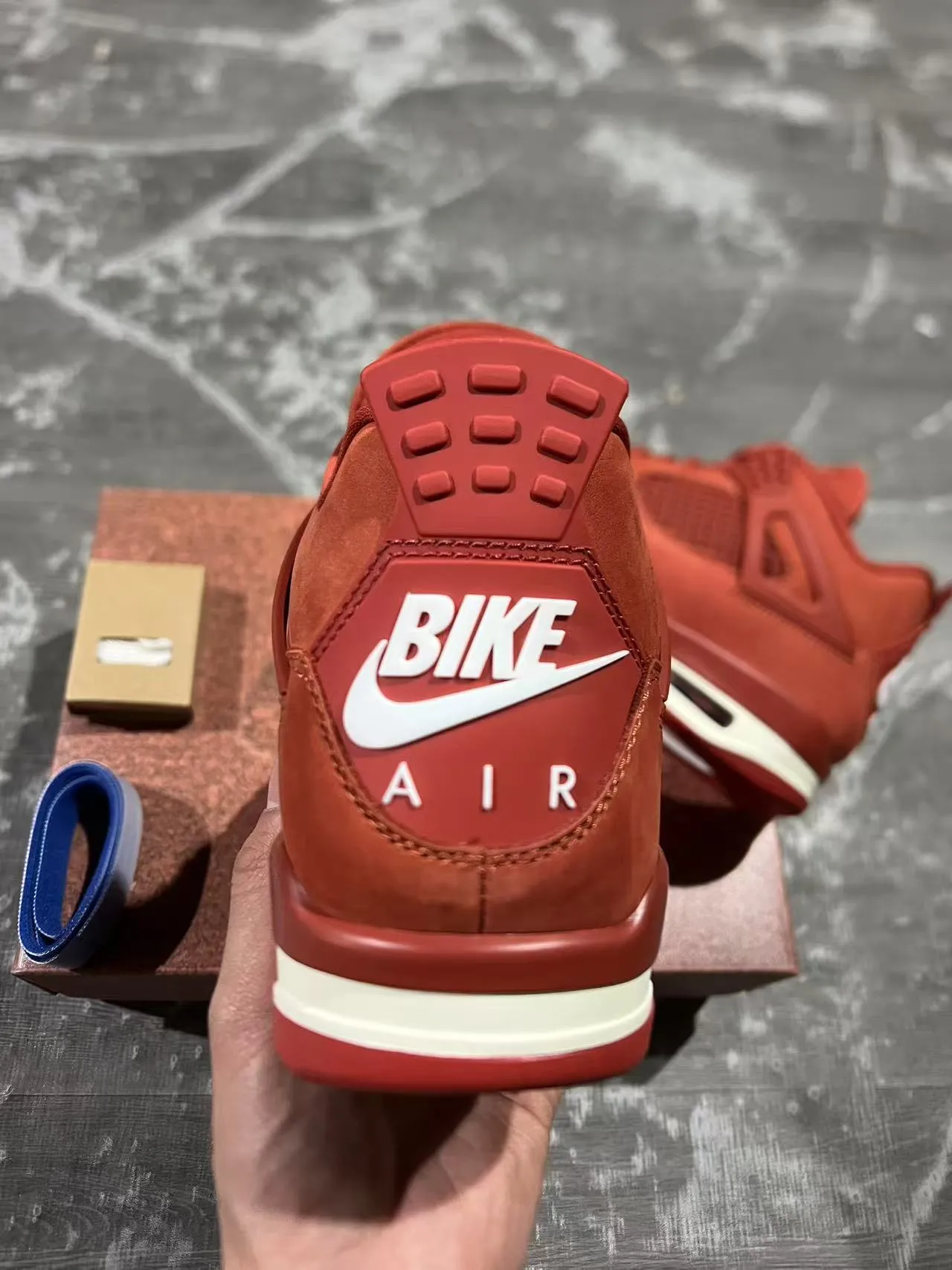 Nike Air Jordan 4 लाल सूड मेश बास्केटबॉल जूते 8