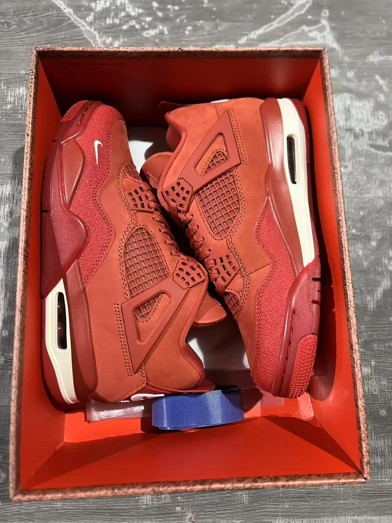 Nike Air Jordan 4 लाल सूड मेश बास्केटबॉल जूते 9