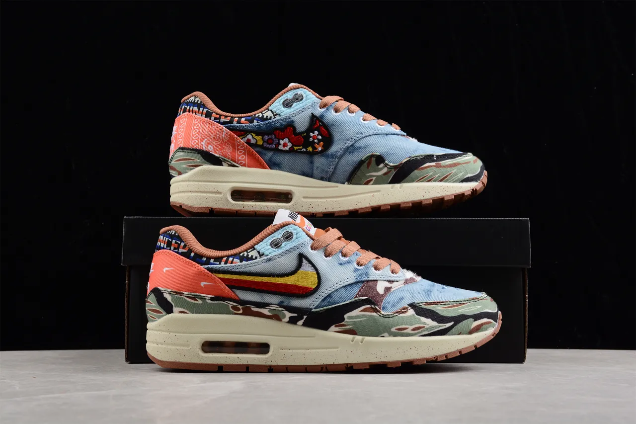 Nike Air Max 1 Denim Camo Multicolor Lifestyle Sneakers 15