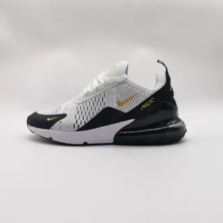 Nike Air Max 270 أبيض أسود ذهبي حذاء رياضي لايف ستايل