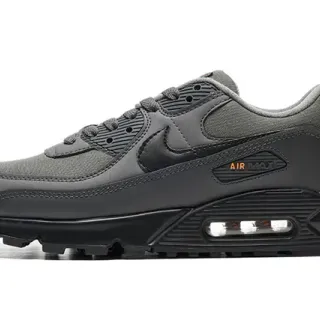 Nike Air Max 90 Tênis Lifestyle Preto e Laranja Low Top Malha e Sintético