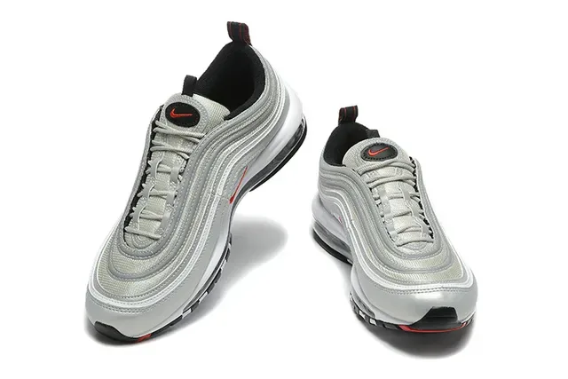 Nike Air Max 97 Metallic Silver Red Lifestyle Sneakers 3