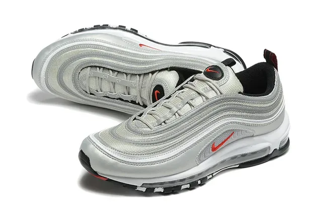 Nike Air Max 97 Metallic Silver Red Lifestyle Sneakers 5