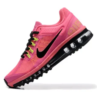 Nike Air Max गुलाबी काला जाल ऊपरी दृश्यमान कुशनिंग दौड़ने की जूते