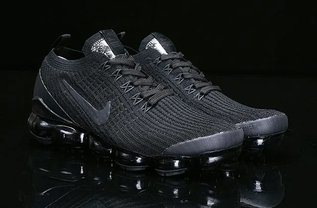 Nike Air VaporMax Black Knit Running Shoes 8