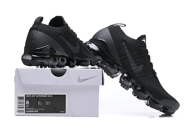 Nike Air VaporMax Black Knit Running Shoes 10