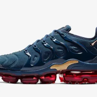 Nike Air VaporMax Plus Tênis Lifestyle Azul Marinho e Vermelho